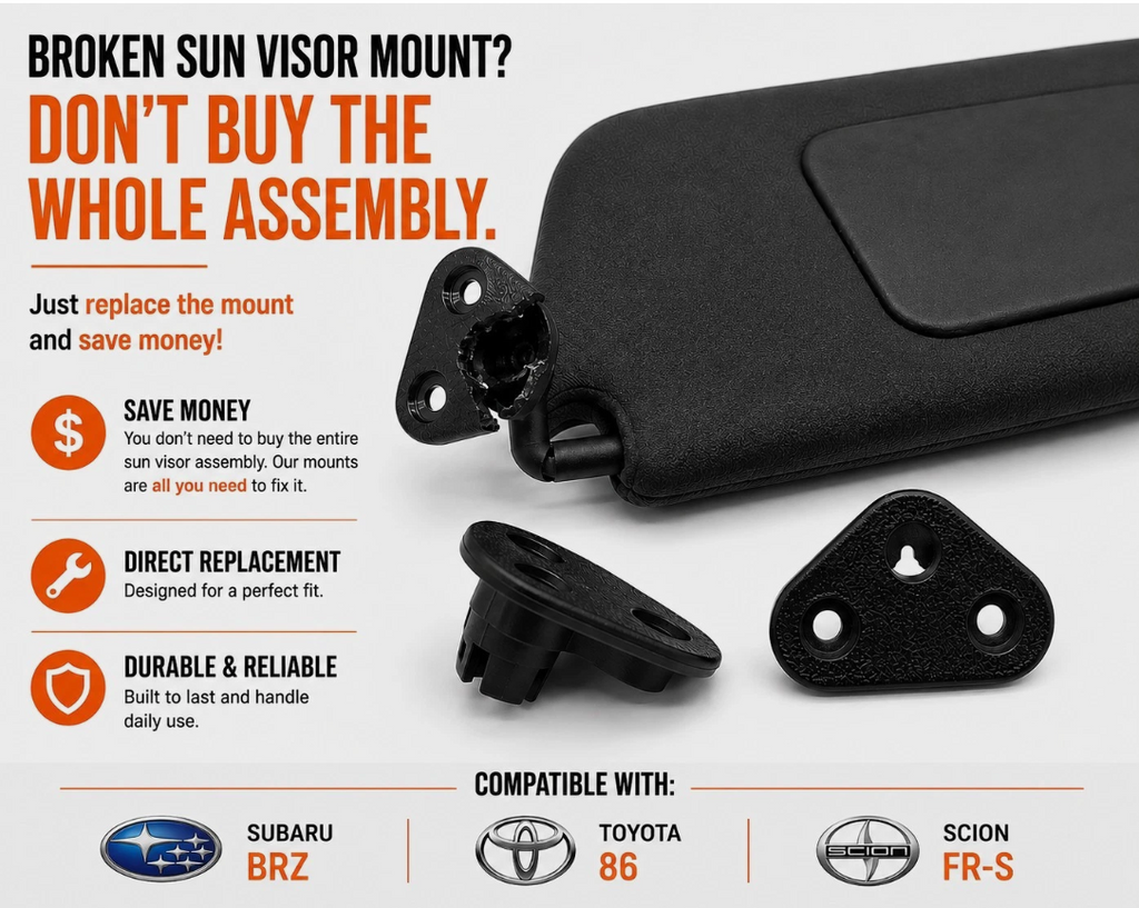 2013-2020 BRZ FR-S Toyota 86 Sun Visor Mount Bracket Replacement 2 Pack