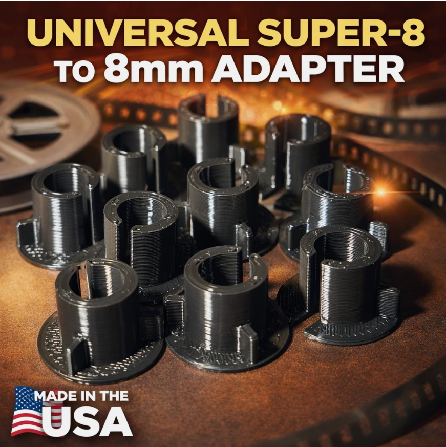 10pk Super-8 to 8mm Film Reel Adapters | Movie Projector | PETG | Universal Fit